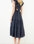 THML EMILIA POLKA DOT FLUTTER V DRESS