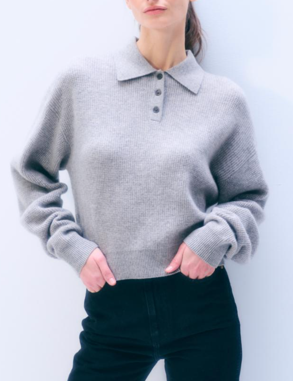 WHITE &amp; WARREN CASHMERE THERMAL POLO