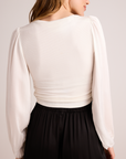 BELLA DAHL RUCHED WAIST FLOWY SLEEVE TOP