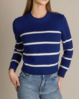 ALASHAN COTTON CASHMERE DIANA STRIPE CHUNKY CREW