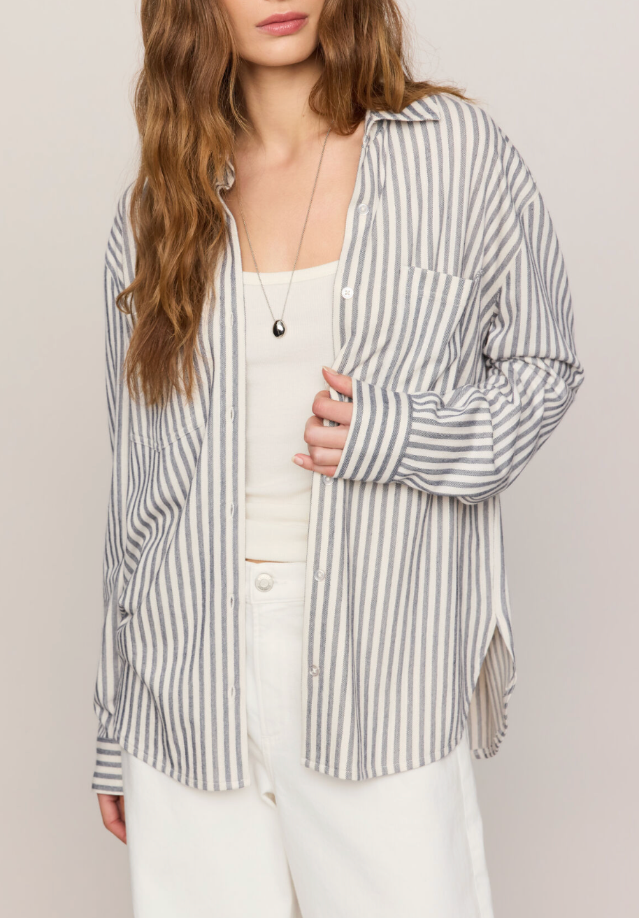 Z SUPPLY REESE BUTTON UP STRIPE TOP