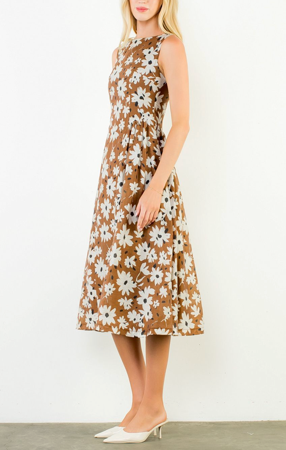 THML ELOISE STRUCTURED MIDI DRESS