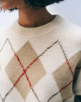 WHITE & WARREN CASHMERE ARGYLE CREW