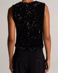 VINCE SEQUINED VELVET SHELL