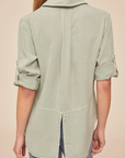 BELLA DAHL SPLIT BACK BUTTON DOWN