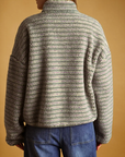 MIOU MUSE MULTI STRIPE SHERPA HALF ZIP PULLOVER