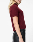 FRENCH CONNECTION VHARI KNIT MOCK NECK S/S TOP
