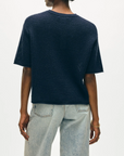 WHITE & WARREN CASHMERE WAFFLE MESH TEE