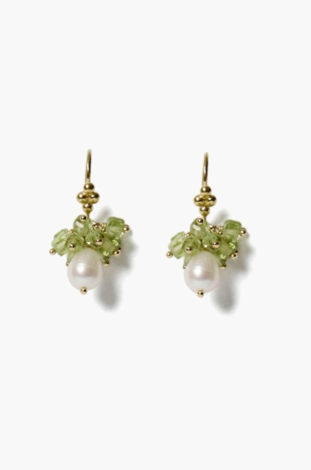 CHAN LUU PERIDOT AND PEARL DROP EARRINGS