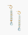 CHAN LUU 18K GP AQUAMARINE + CRYSTAL DROP EARRING