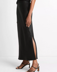 VINCE SIDE SLIT SLIP SKIRT