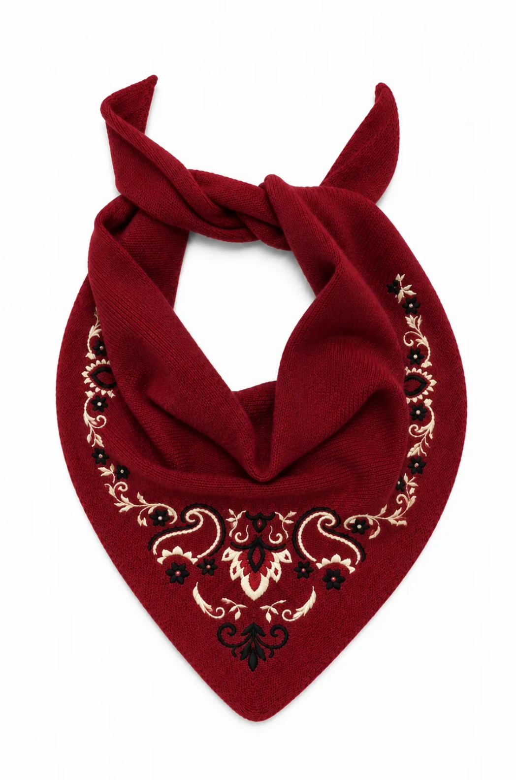 MAISON LECOMTE FLAMENT TRIANGLE MERINOS BANDANA