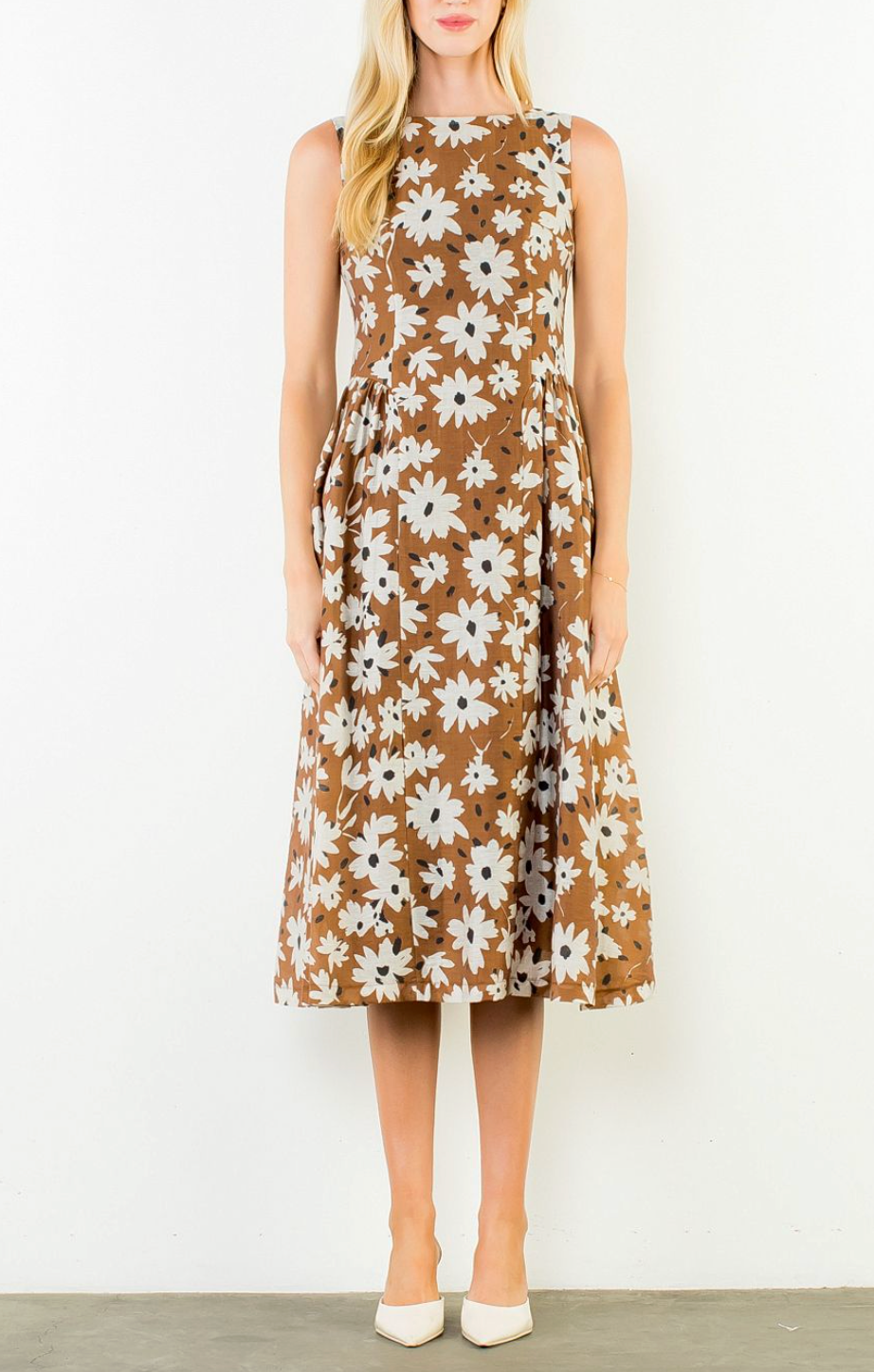 THML ELOISE STRUCTURED MIDI DRESS