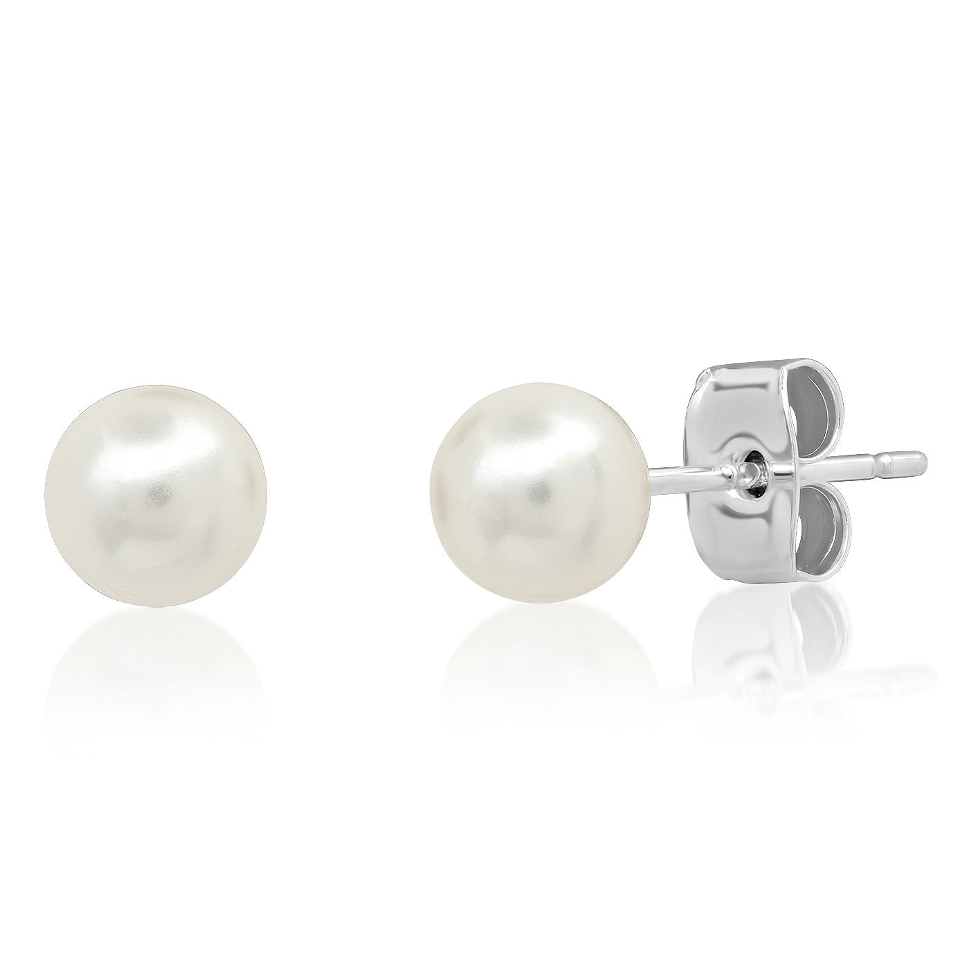 TAI LARGE 6MM FRESH WATER PEARL STUDS