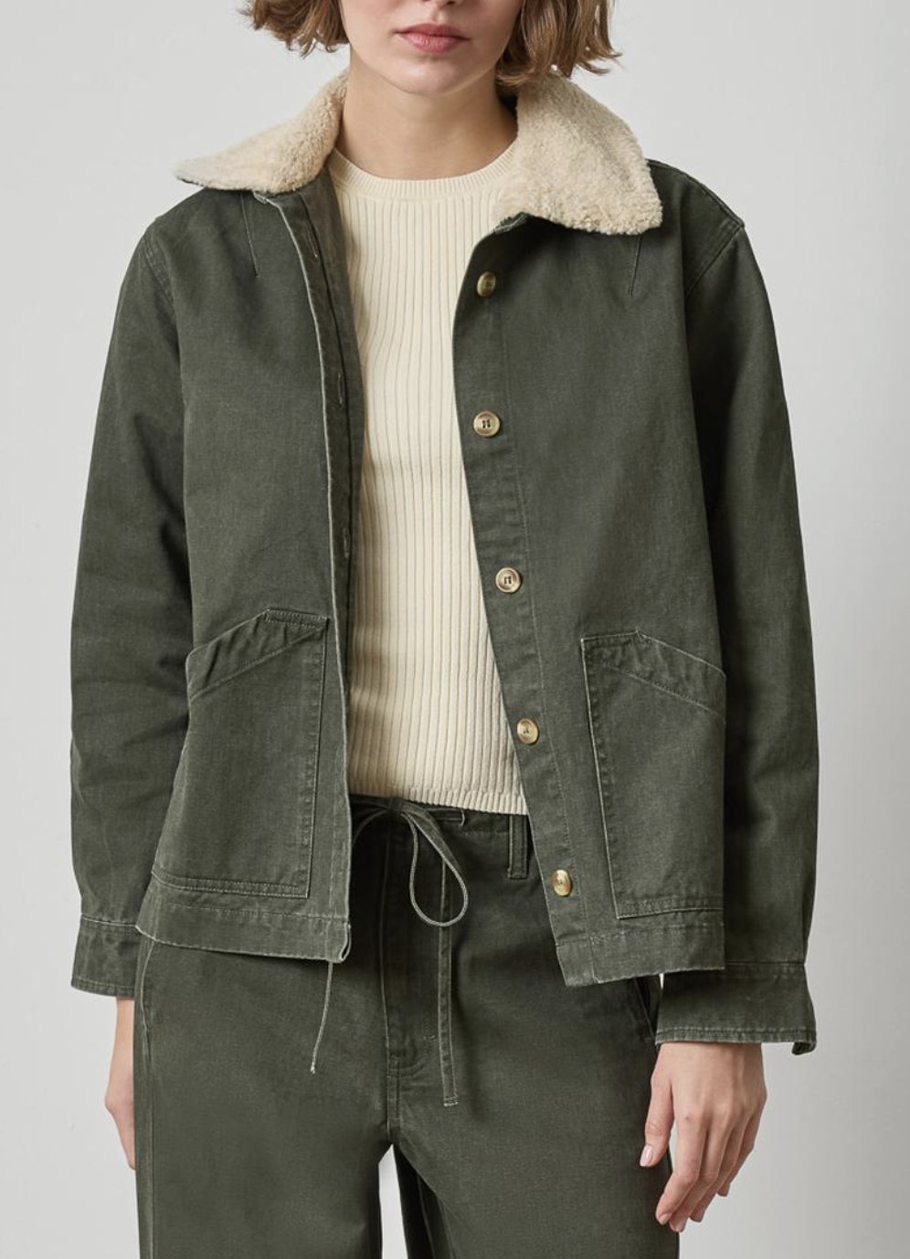 LILLA P WASHED TWILL PLEAT BACK JACKET
