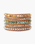 CHAN LUU MATTE AFRICAN TURQUOISE MIX WRAP BRACELET