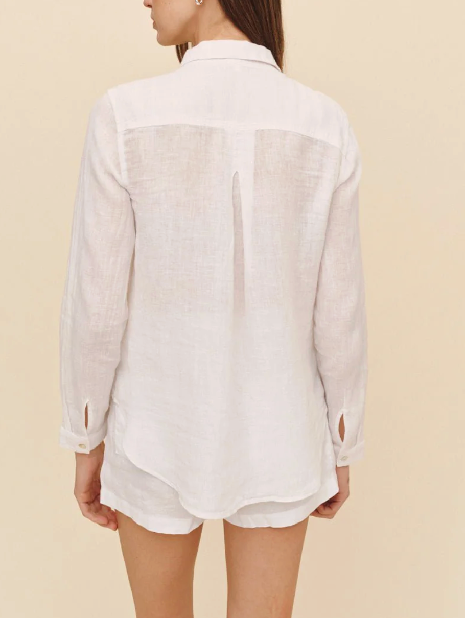 BELLA DAHL LINEN POCKET BUTTON DOWN