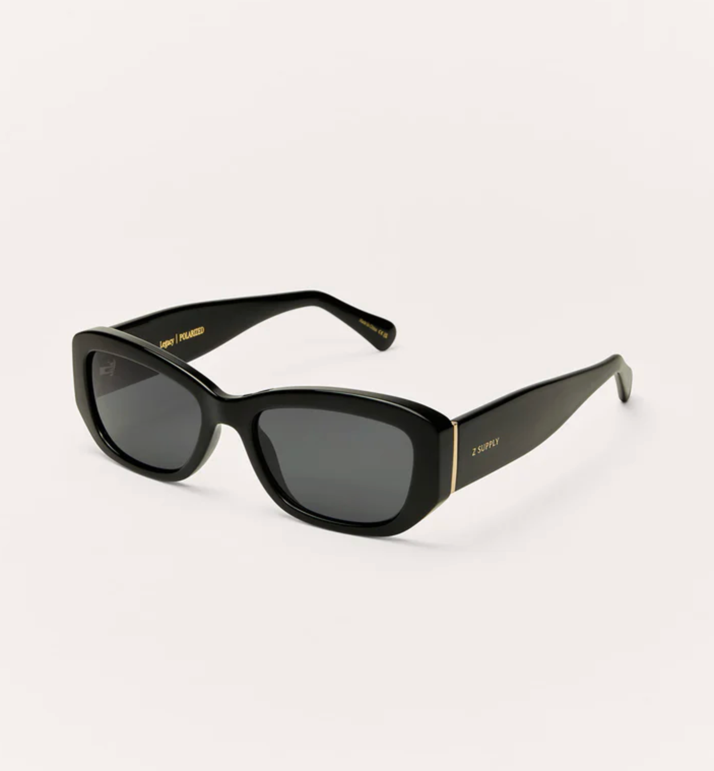 Z SUPPLY LEGACY SUNGLASSES - POLISHED BLACK/GREY