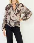 THML OPAL PAISLEY PRINTED V NECK BLOUSE