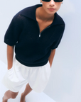 WHITE & WARREN CASHMERE MESH POLO