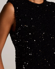 VINCE SEQUINED VELVET SHELL