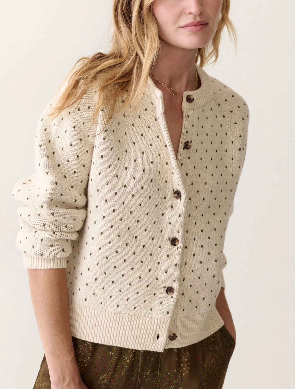 MARINE LAYER POLKA DOT CARDIGAN
