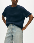 WHITE & WARREN CASHMERE WAFFLE MESH TEE