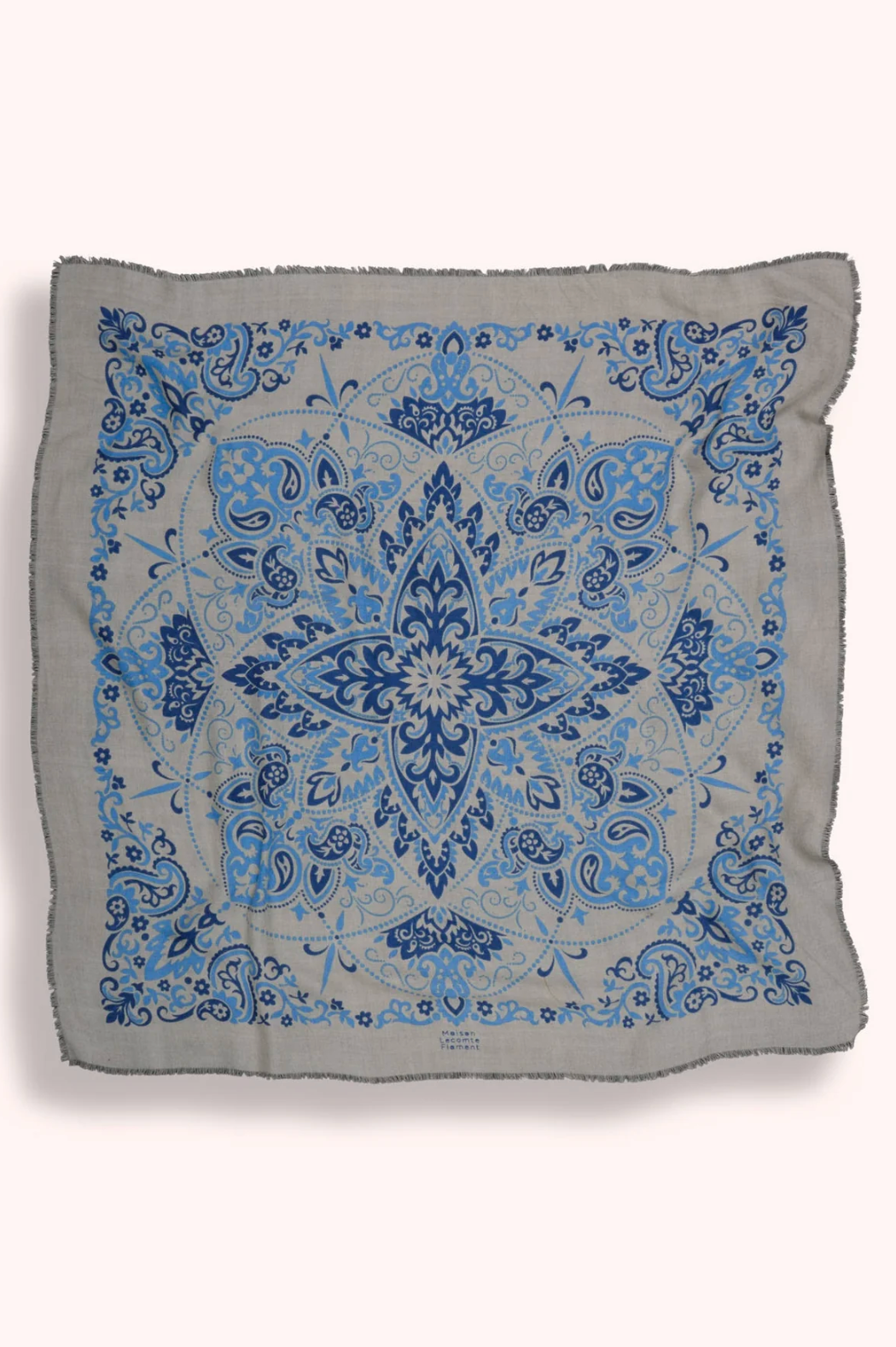 MAISON LECOMTE FLAMENT WOOL &amp; SILK BANDANA SCARF
