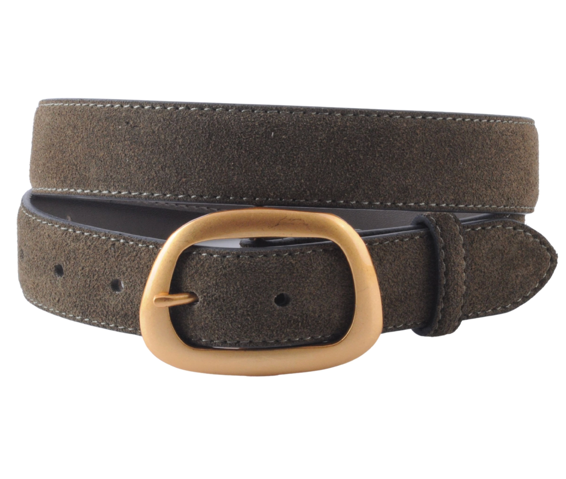 MOST WANTED USA SUEDE BELT WITH ORGANIC SHAPE BUCKLE
