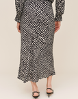 BELLA DAHL BIAS SKIRT WITH STRIPE ELASTIC WAISTBAND