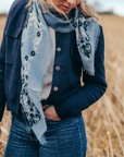 MAISON LECOMTE FLAMENT WOOL & CASHMERE BANDANA SCARF