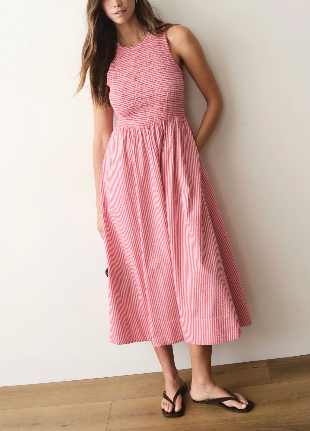 MARINE LAYER DARCY SEERSUCKER MAXI DRESS