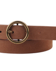 MOST WANTED USA SMALL CIRCLE BUCKLE LEATHER BELT