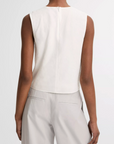 VINCE LINEN CREW NECK SHELL