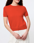 FRENCH CONNECTION NOLA FINE KNIT SHORT SLEEVE SWEATER