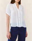 BELLA DAHL SHORT SLEEVE PINTUCK SHIRT