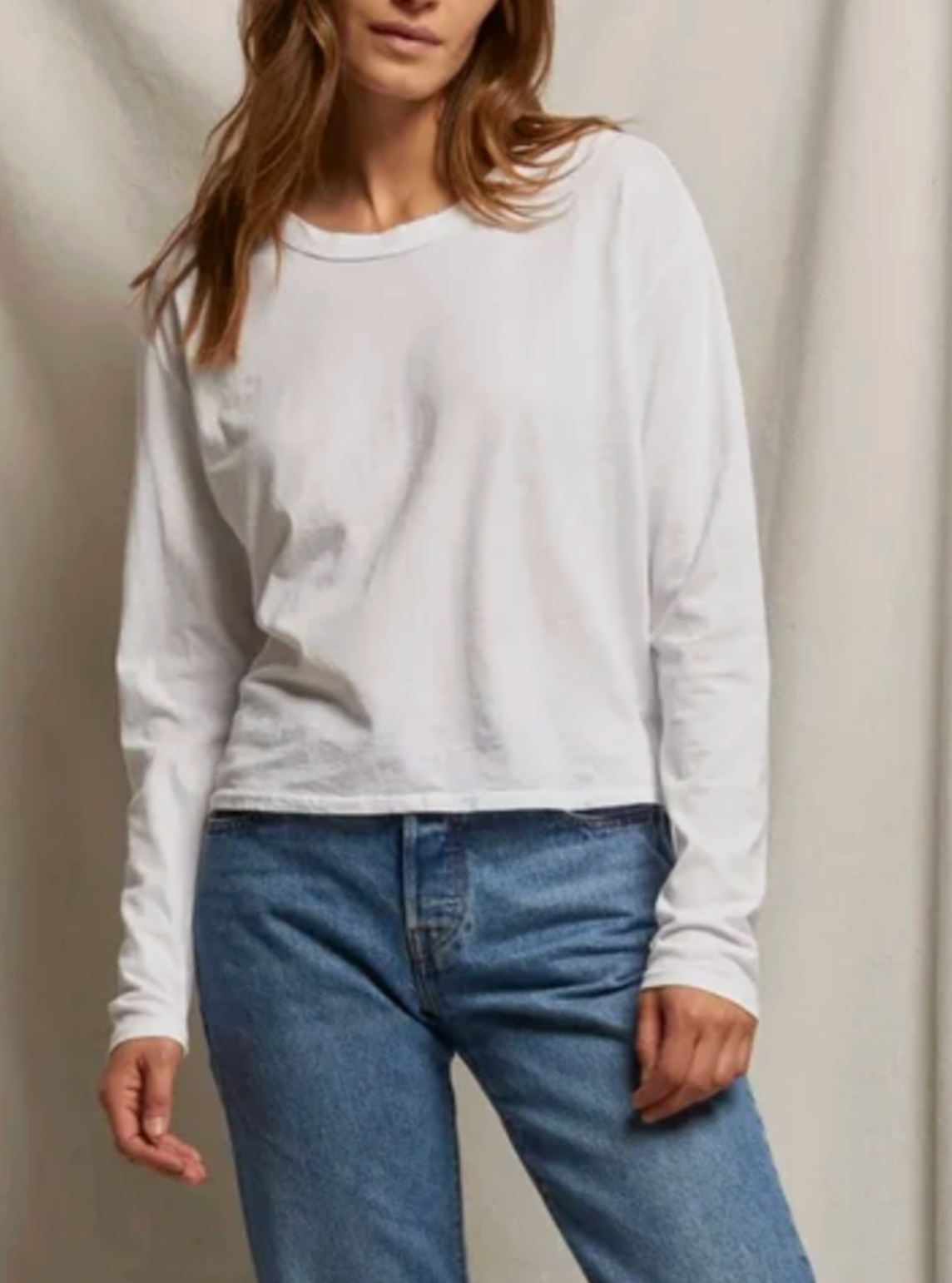 PERFECTWHITETEE HARLEY LONG SLEEVE BOXY TEE