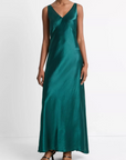 VINCE V NECK MAXI SLIP DRESS