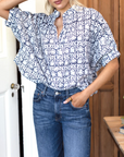 EMERSON FRY MANDARIN COLLAR TOP
