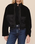 BELLA DAHL FUNNEL NECK UTILITY SHERPA JACKET