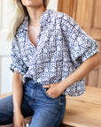 EMERSON FRY MANDARIN COLLAR TOP