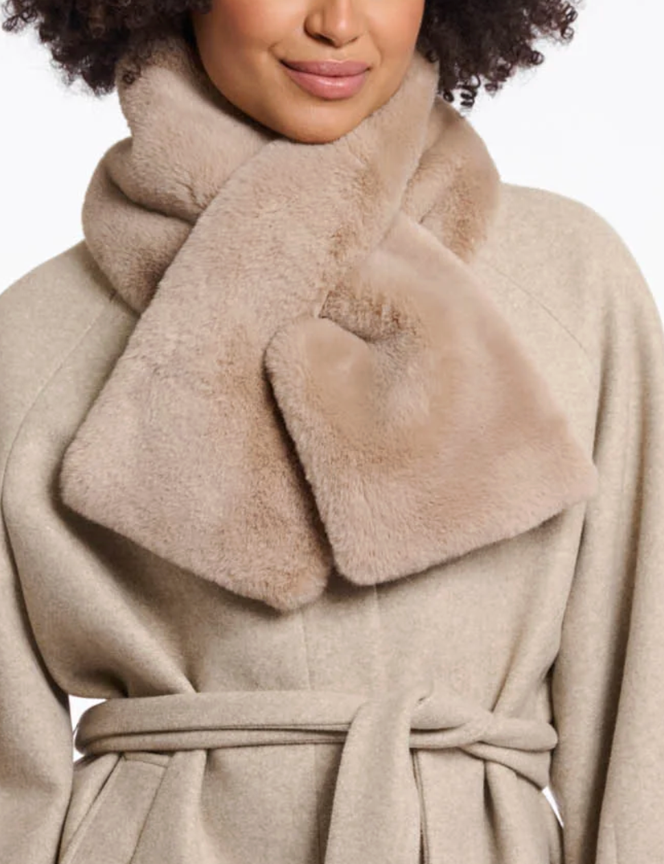 RINO &amp; PELLE STIP FAUX FUR SCARF
