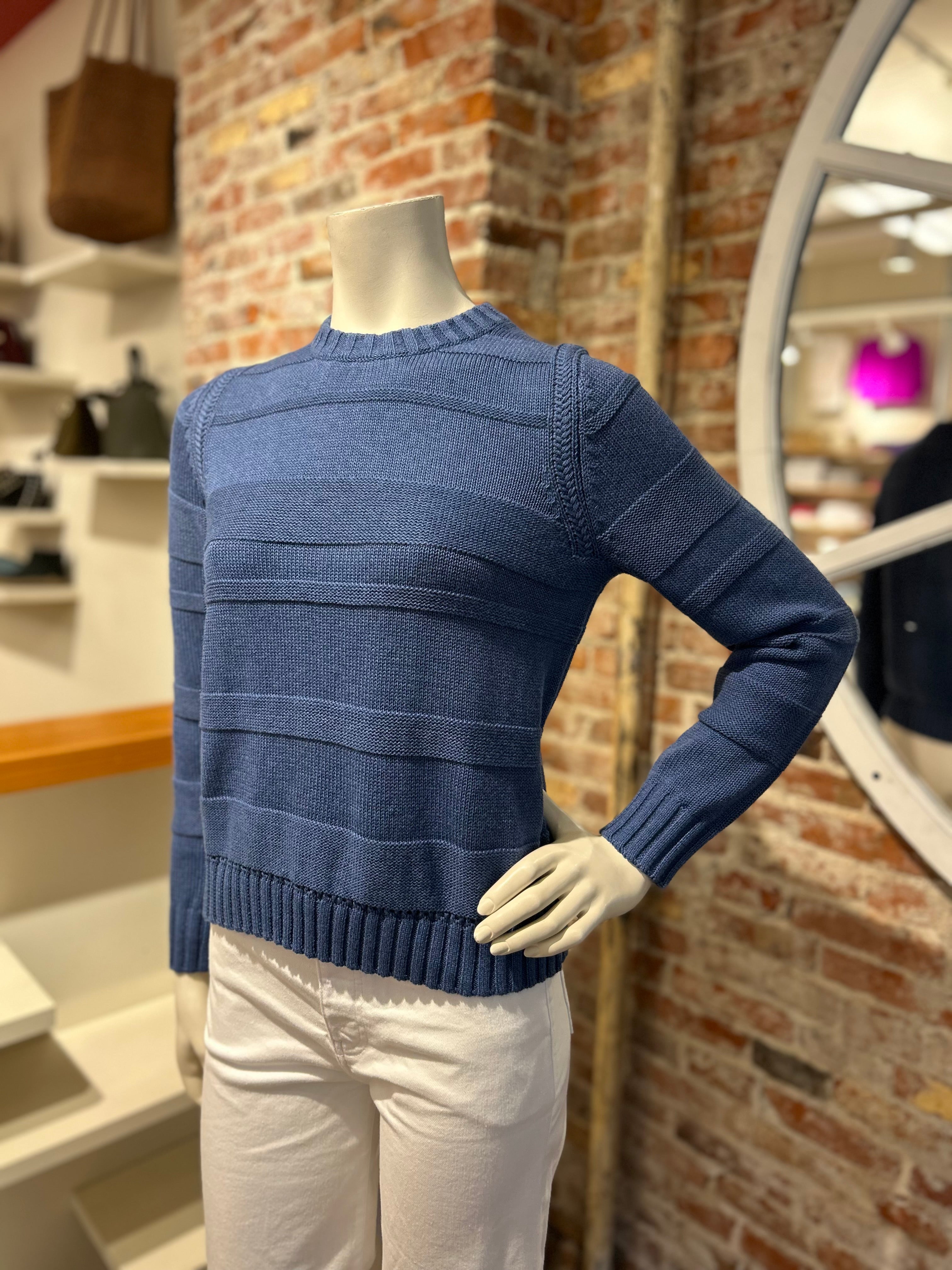 ALASHAN COTTON CASHMERE JESSIE TEXTURED STRIPE PULLOVER