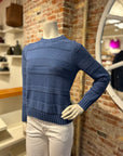 ALASHAN COTTON CASHMERE JESSIE TEXTURED STRIPE PULLOVER