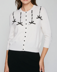 AUTUMN CASHMERE CARDIGAN W/ BLACK RIBBON