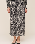 BELLA DAHL BIAS SKIRT WITH STRIPE ELASTIC WAISTBAND