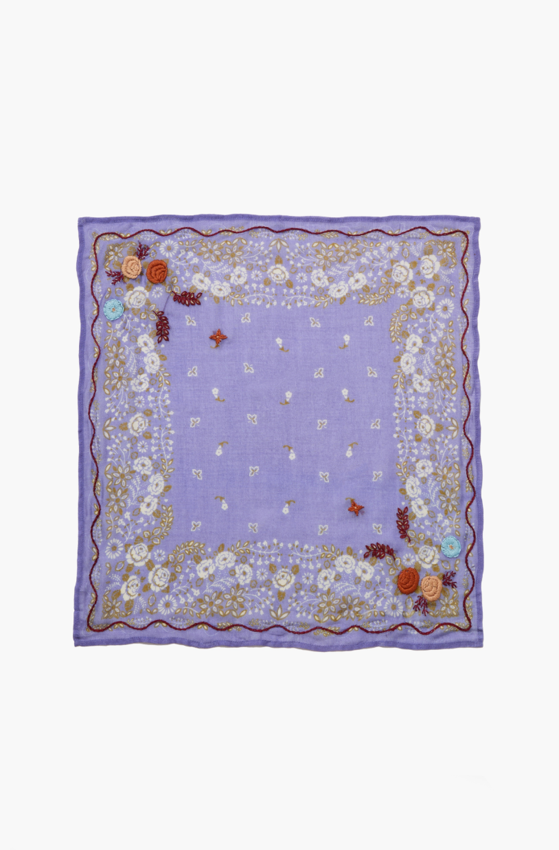CHAN LUU EMBROIDERED FLORAL BANDANA