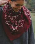 MAISON LECOMTE FLAMENT WOOL & CASHMERE BANDANA SCARF