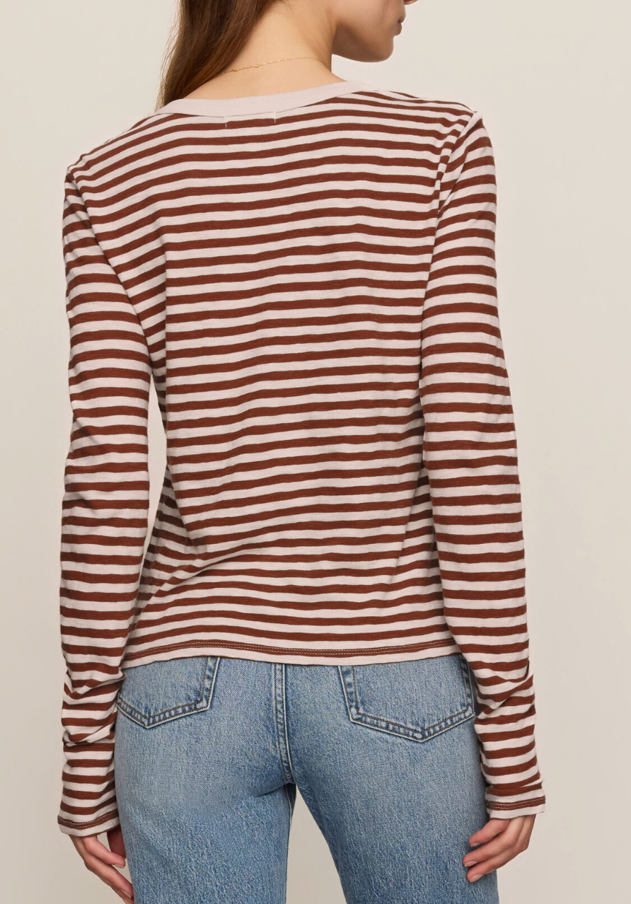 Z SUPPLY JUNIE L/S STRIPE SLUB TEE