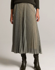 VINCE SHEER HOUNDSTOOTH PLEATED PULL ON SKIRT